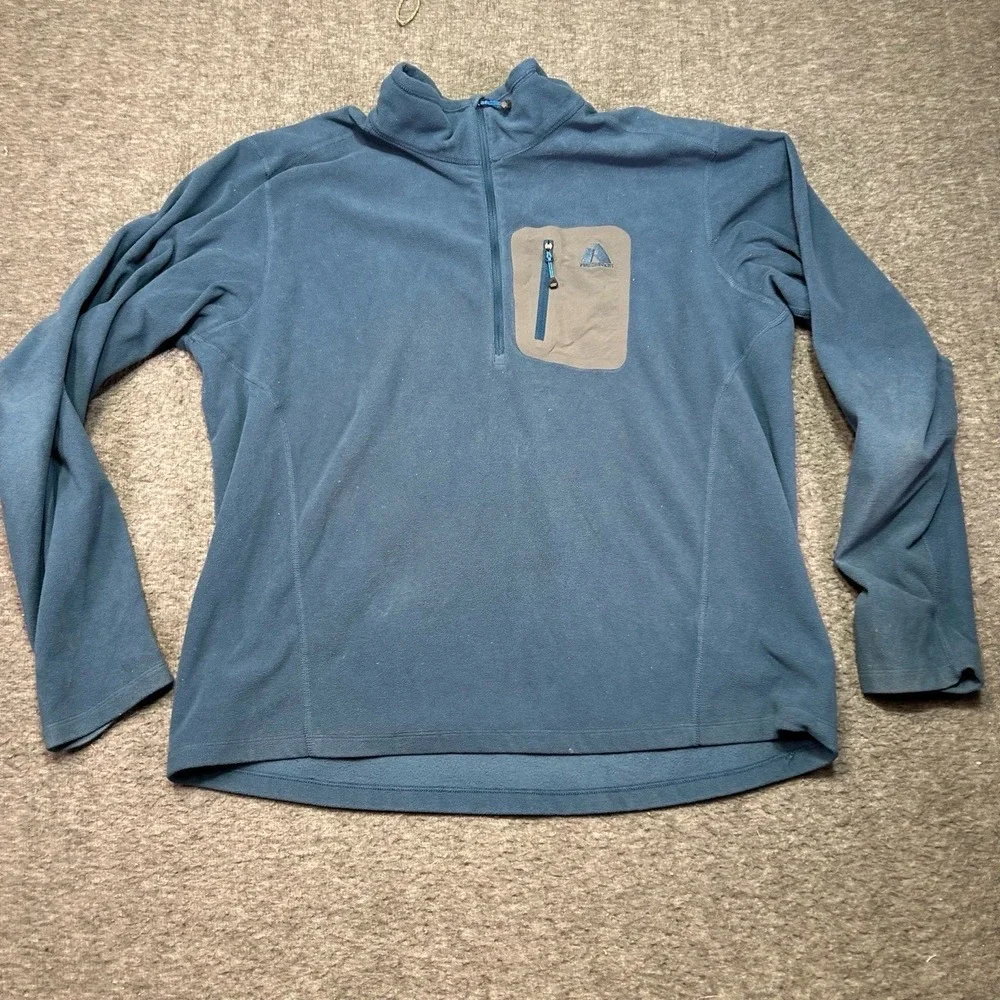 Eddie‎ Bauer First Ascent Fleece Shirt Half Zip Men XL Blue Long Sleeve Climbing